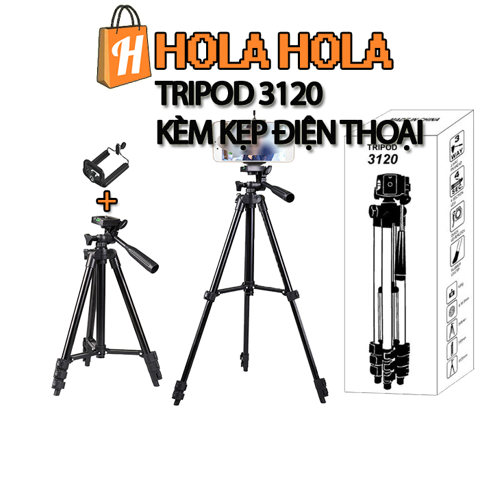 Tripod 3120 kèm kẹp điện thoại
