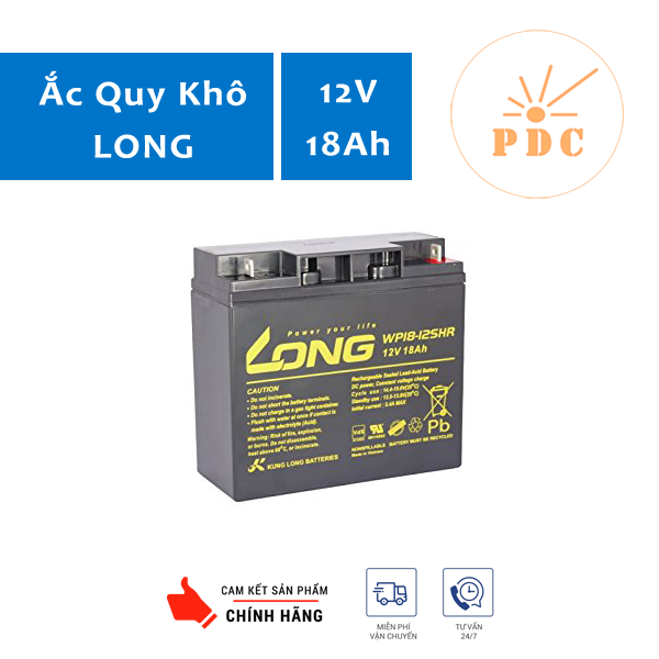 Ắc Quy Kín Khí (VRLA AGM) LONG 12V-18Ah (20HR), WP18-12SHR, F3-M5 - Hàng Chính Hãng