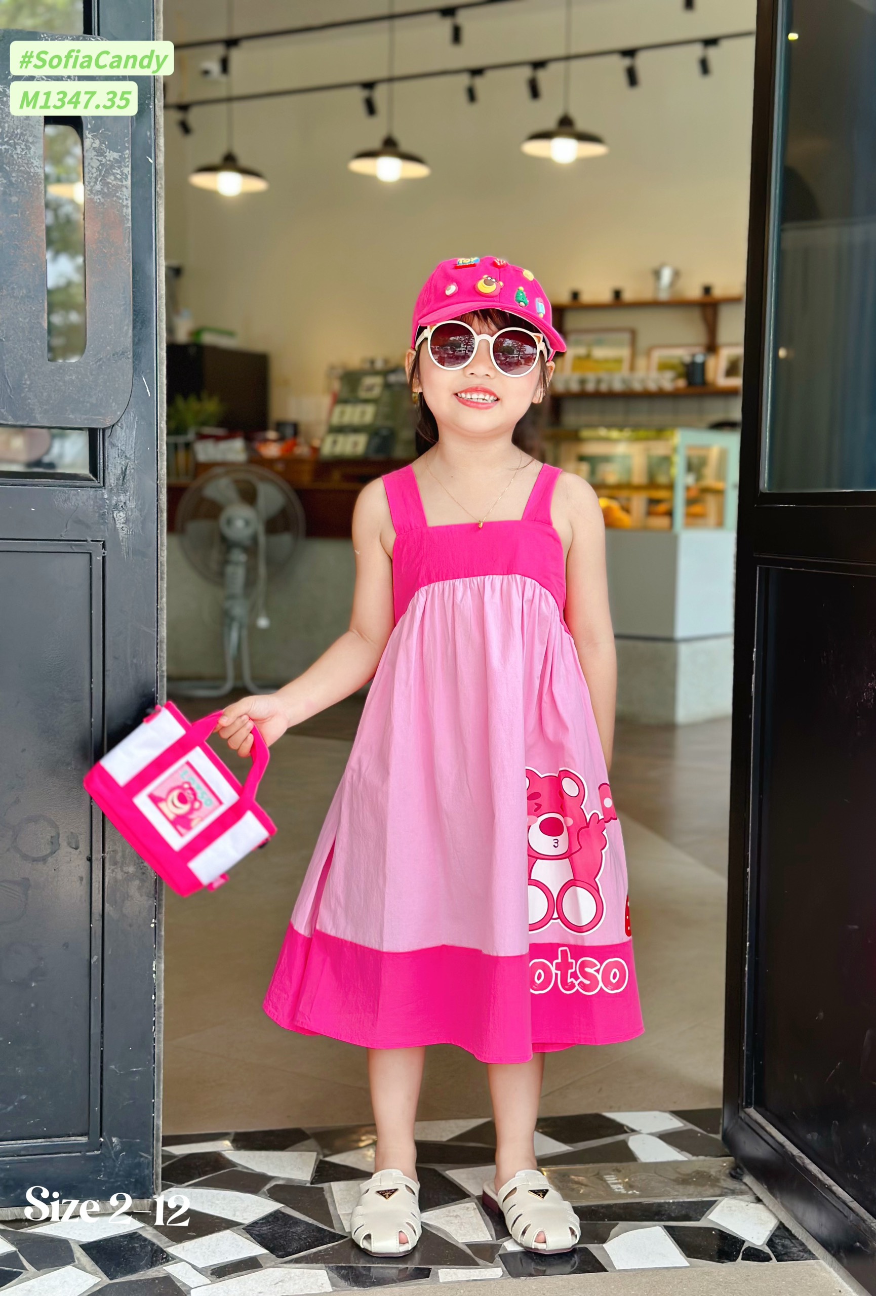 Đầm bé gái gấu losto siêu dễ thương