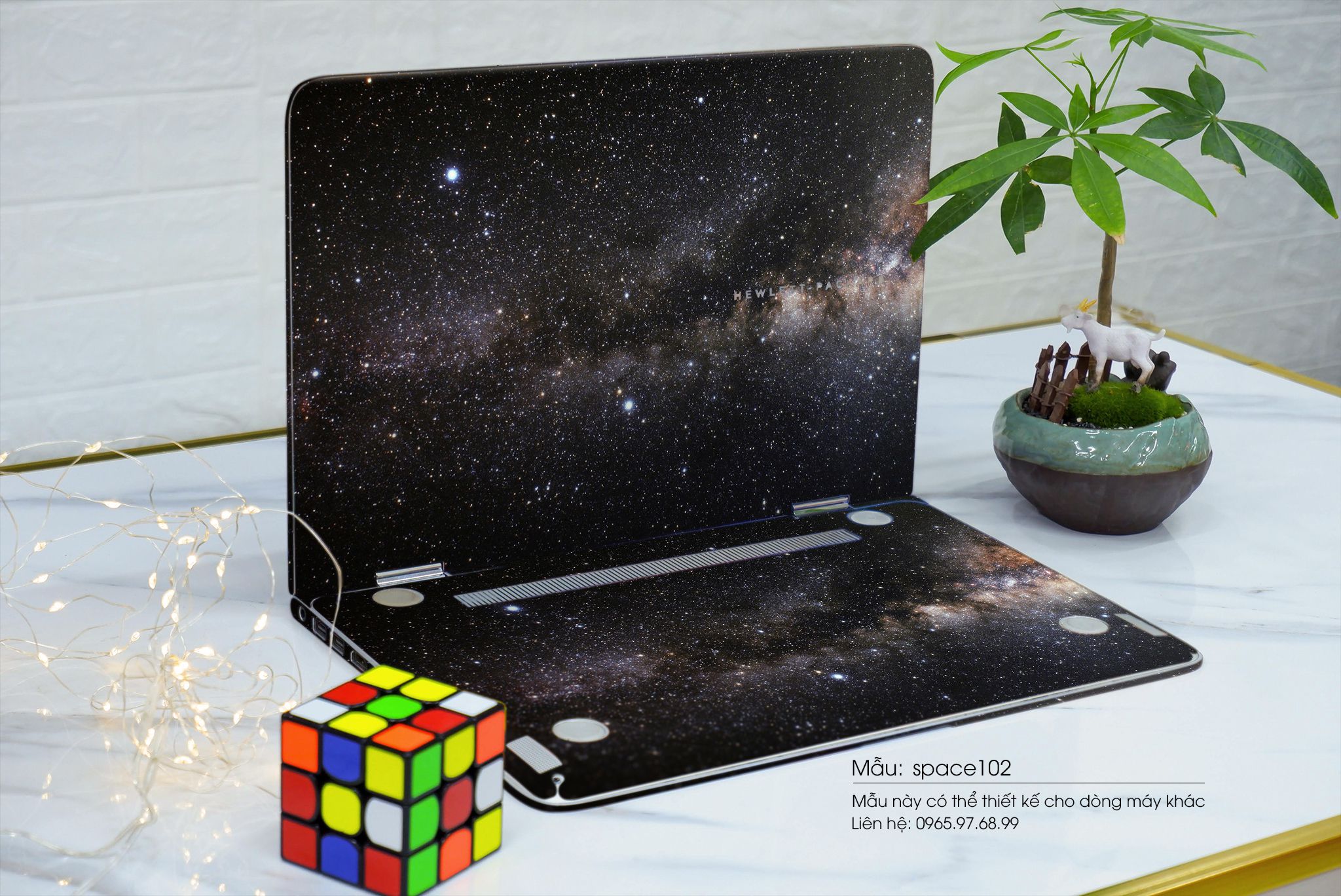 Decal Skin dán Laptop HP mẫu không gian (inbox mã máy cho shop)