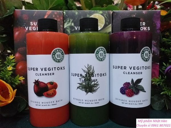 Sữa rửa mặt rau củ Super Vegitoks Wonder Bath chai 300ml Hàn Quốc
