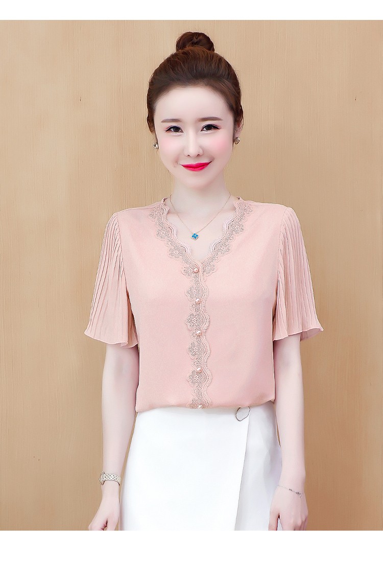 Sơ mi cổ V tay cánh tiên - CVCT