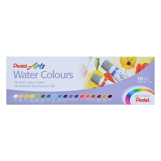 Màu Nước 18 Màu Pentel WFRS-18 (Tuýp 5ml)