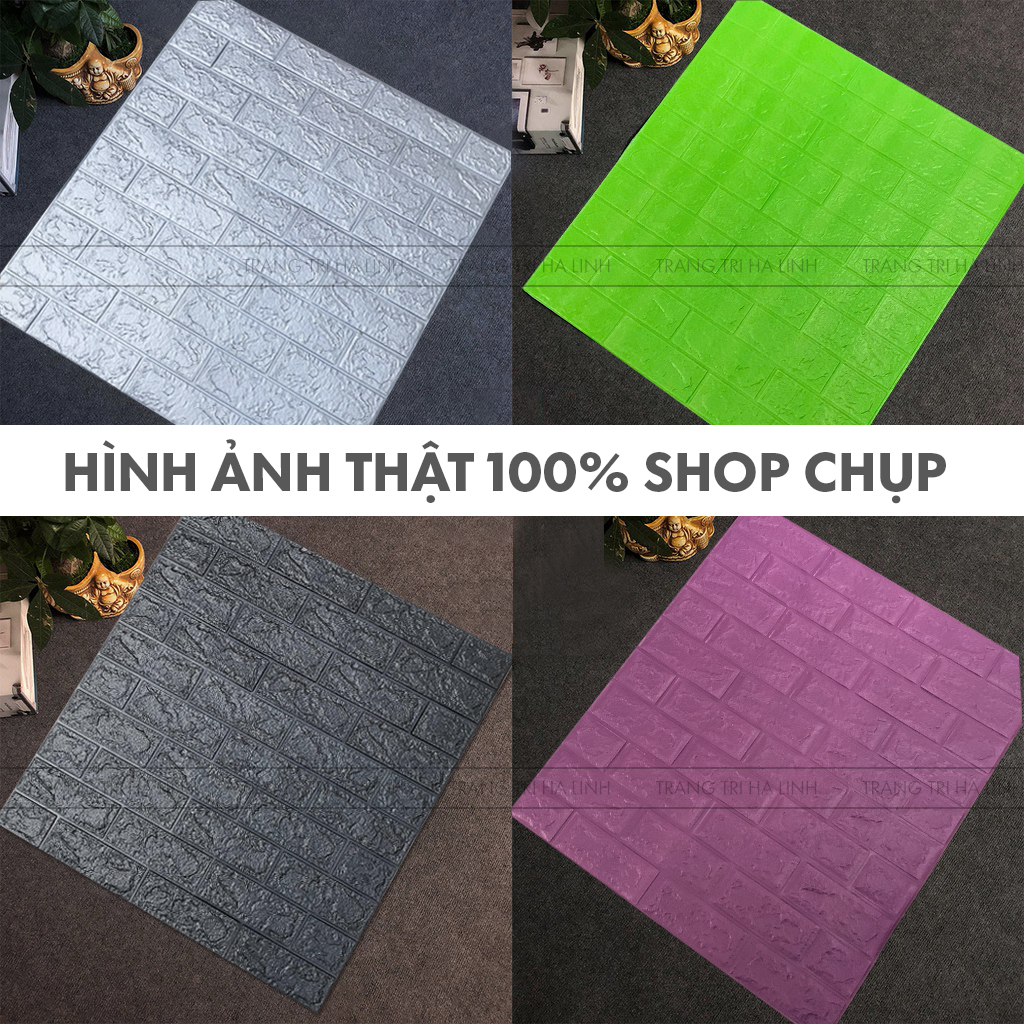 Tấm xốp dán tường giả gạch 3d nhiều màu dày 3.5mm giá rẻ - Trang Trí Hà Linh