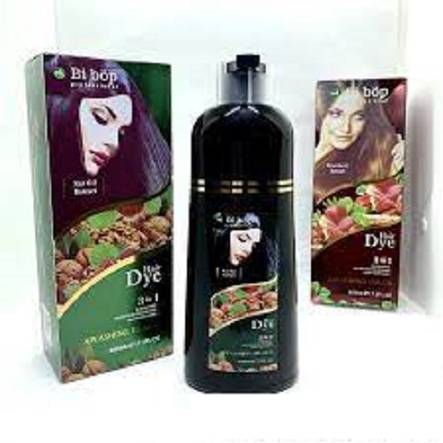 Dầu Gội Phủ Bạc Màu Đen/NÂU  BiBop Collagen Nhật Bản (500ml) Gội Là Đen , GỘI LÀ NÂU Không Cần Nhuộm Tóc, Thành Phần Tự Nhiên, Lành Tính