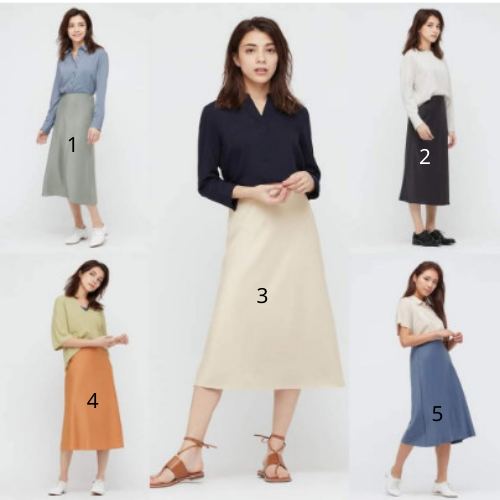 UNIQLO Nhật chính hãng NỮ Chân váy midi lụa satin dáng xoè dài Satin  Narrow Flare Skirt  Hàng mới về  Shopee Việt Nam
