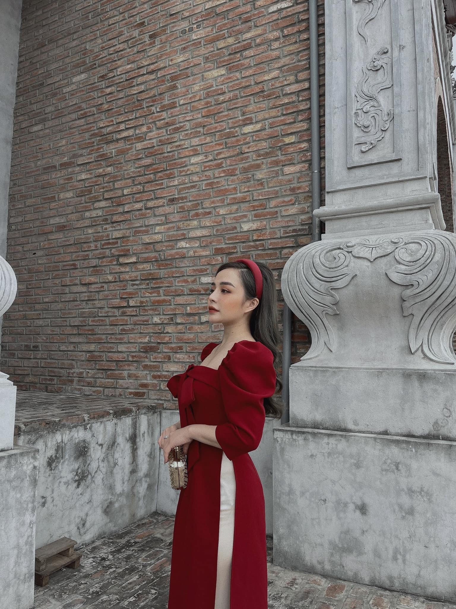 Áo dài cách tân cột nơ xinh xỉu