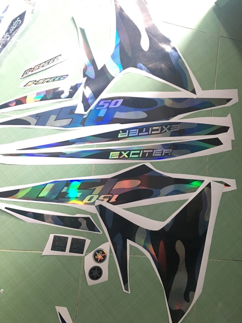Tem rời exciter 150 crom camo