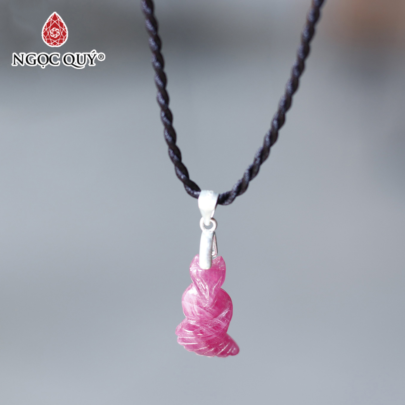 Dây chuyền đá ruby cữu vỹ hồ ly nữ hoàng 1.8cm mệnh hỏathổ - Ngọc Quý Gemstones