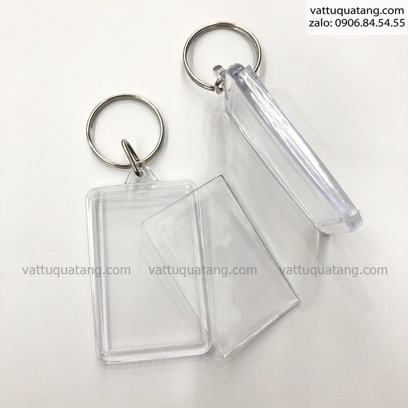 Combo 100 cái phôi móc khóa mica chữ nhật