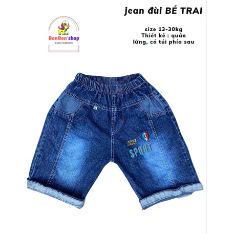[Freeship Max]-quần jean đùi lửng cho bé trai mềm đẹp-(BonShop_Quần Áo Trẻ Em Giá Rẻ)