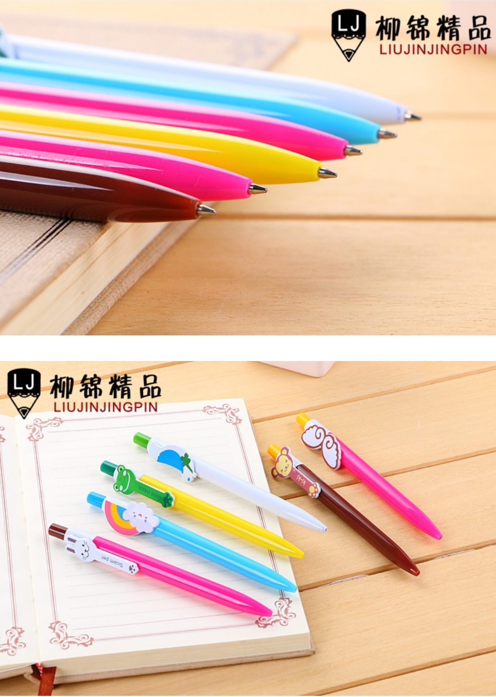 Combo 5 bút bi nhiều màu dễ thương cute