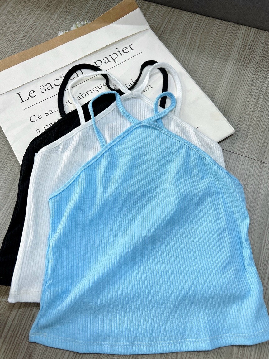 Áo croptop yếm chéo cổ ( dáng mảnh )