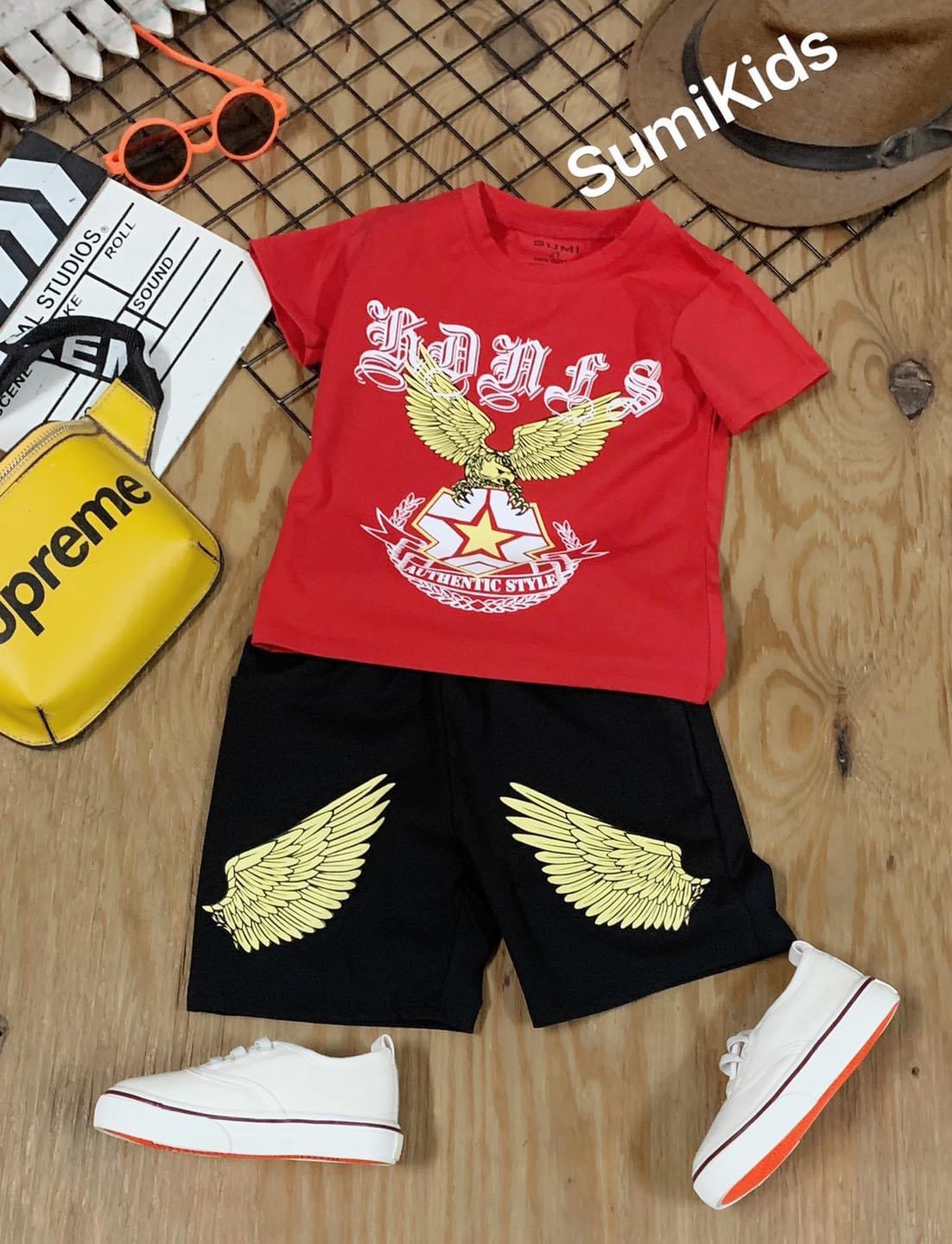 ( Gía gốc tận xưỡng) bộ đồ hình in đại bàn săc nét dành cho bé từ 6kg-29kg.DBBT35