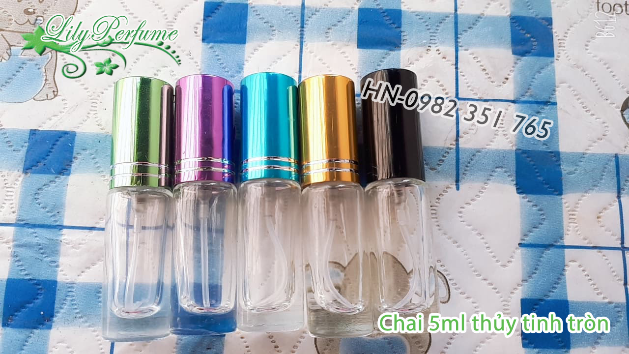 Lọ chiết nước hoa 5ml thủy tinh tròn siêu dày