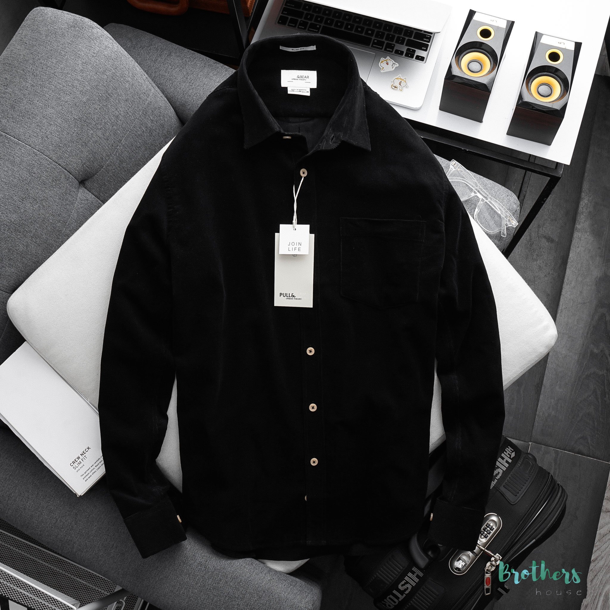 [HCM]Áo sơ mi nhung Pull & Bear chất nhung tăm xịn sò