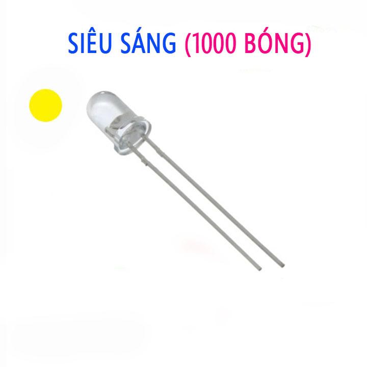 Led siêu sáng 5mm Màu Vàng 1000 bóng
