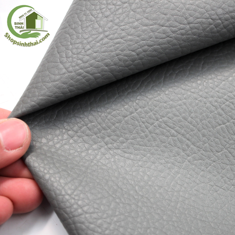 [HCM]Vải da simili PVC màu xám có vân - vải PU - vải giả da - [ 1 mét x khổ 140cm ]