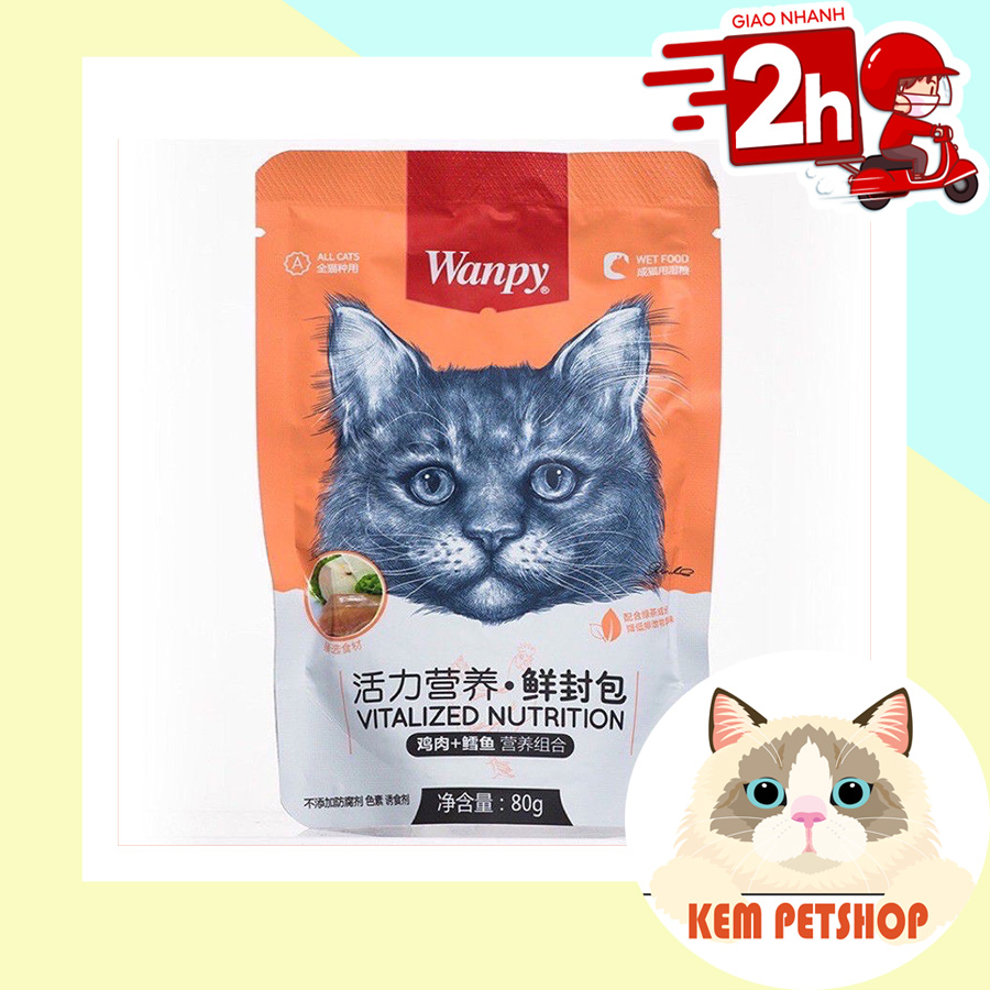 Combo Pate WANPY 7 VỊ cho Mèo gói 80g