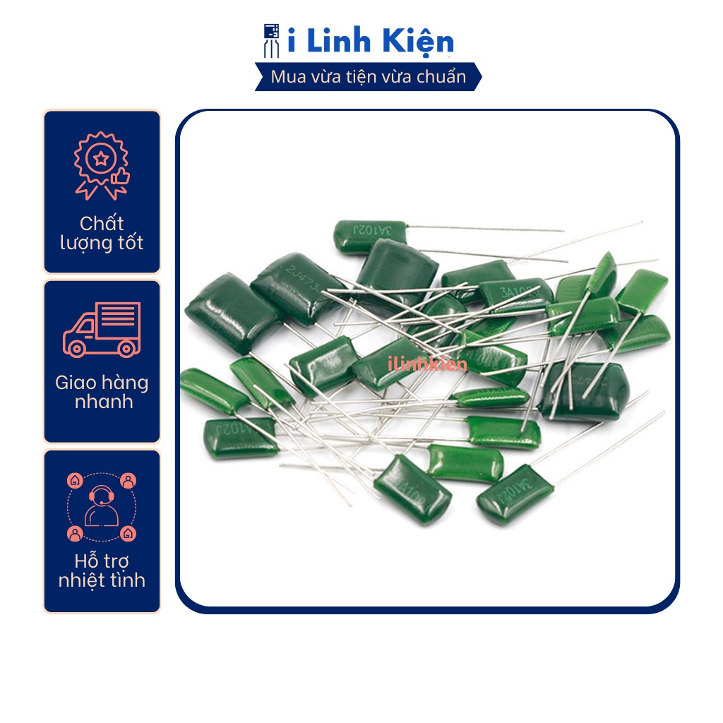 Tụ mica 0.68nF - 220nF 2A 100V ( túi 10 chiếc )