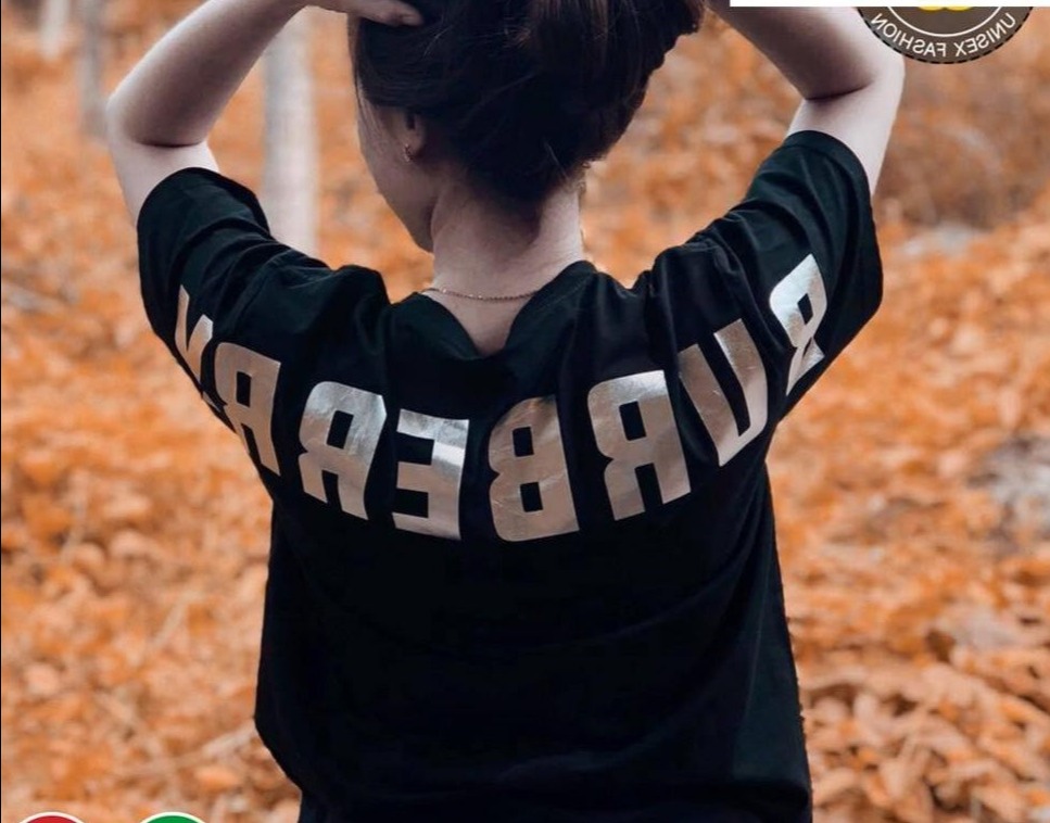 Áo thun TAY NGẮN tráng gương bạc bbr logo và sau lưng(TAY LỠ IB)