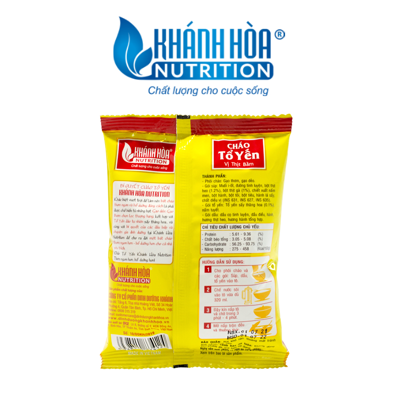 [HCM]Cháo tổ yến vị thịt bằm Khánh Hòa Nutrition