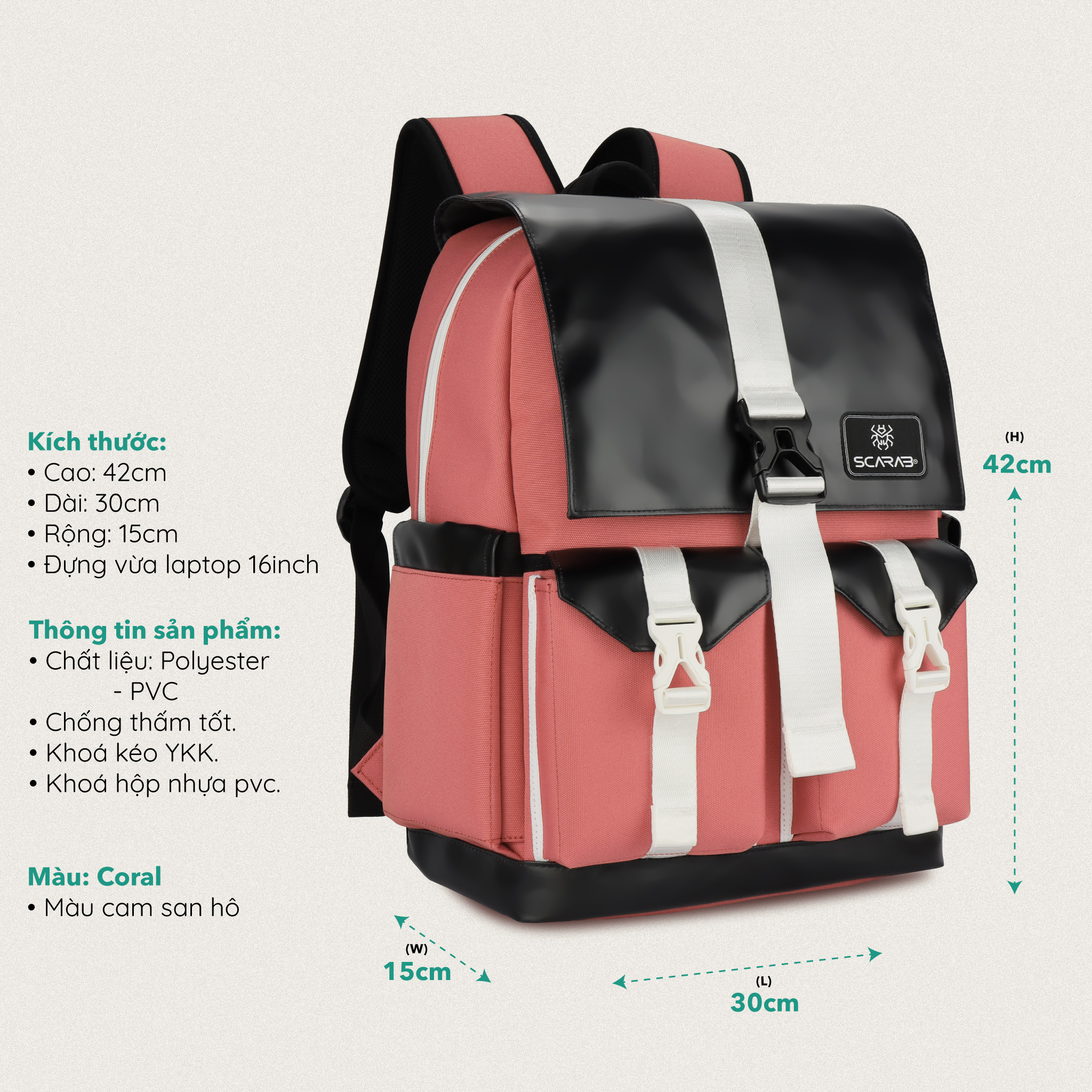 Balo Size Lớn SCARAB - STURDY Backpack Unisex