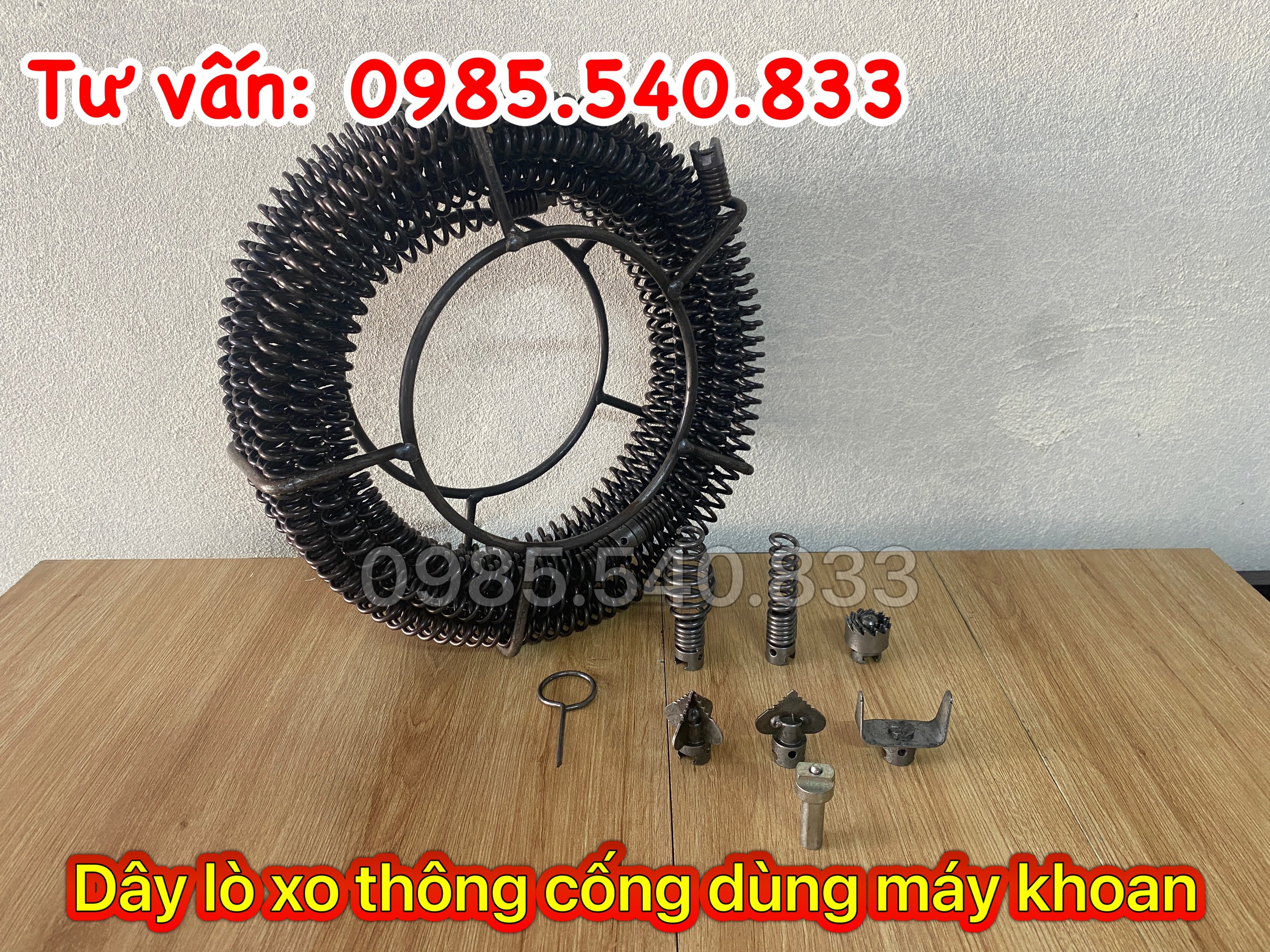 Dây thông cống dùng cho máy khoan dài 3M ( 3M + 6 đầu thông + kết nối máy khoan....)