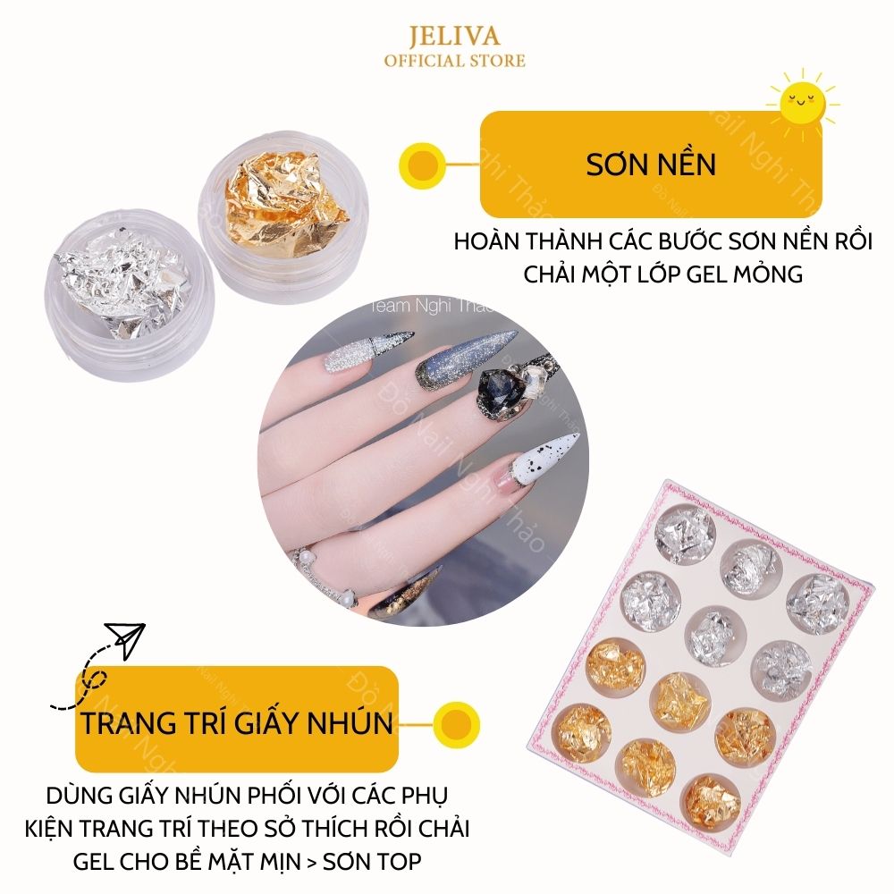 Giấy nhún nail vàng bạc