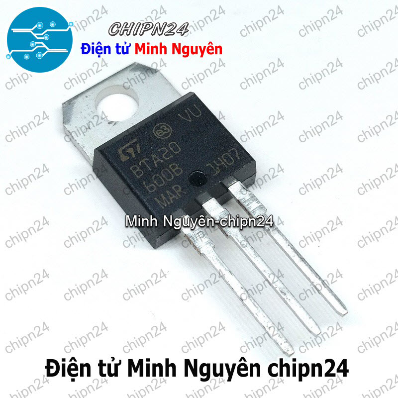 [2 con] (KT1) Triac BTA20-600B TO-220 20A 600V (BTA20-600 BTA20) - HH000680