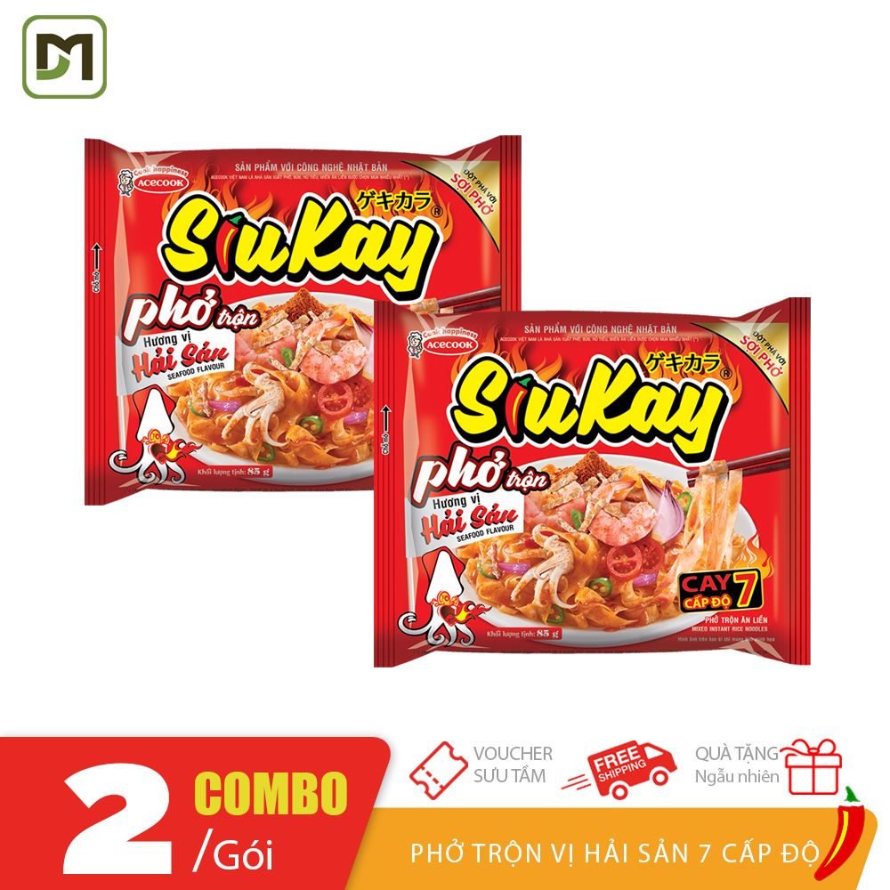 Combo 2 gói phở trộn siukay 7 câp độ 85gr Acecook