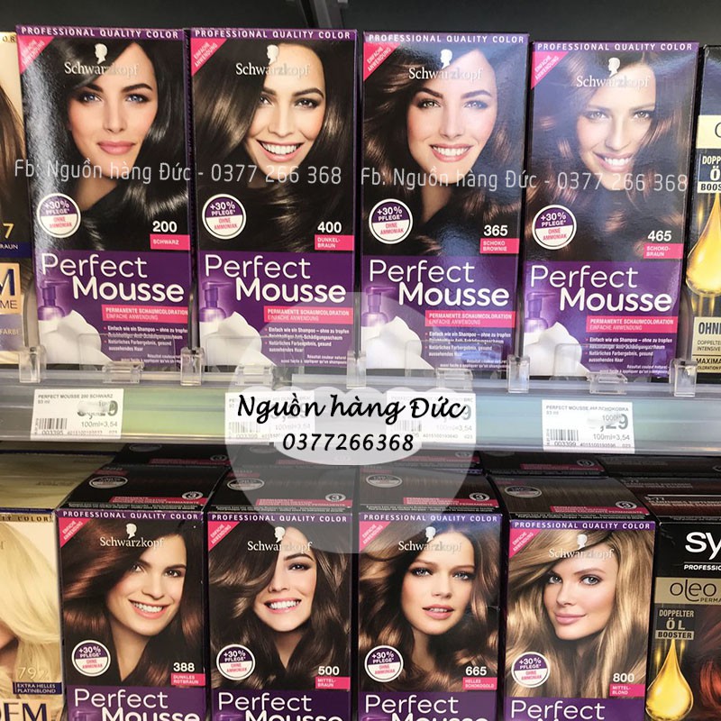 THUỐC NHUỘM TÓC PERFECT MOUSSE ĐỨC- KHÔNG HÔI- ÍT HÓA CHẤT NH.ẤT