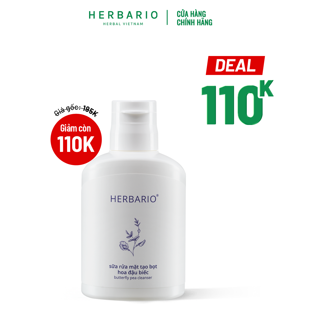 Sữa rửa mặt tạo bọt hoa đậu biếc 100ml
