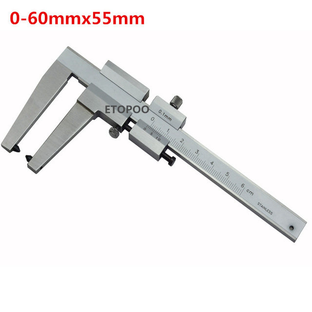 Thép không gỉ Vernier phanh đĩa Caliper 0-60mm phanh tấm Vernier calipers phanh rotor đo cho đĩa phanh đĩa đo