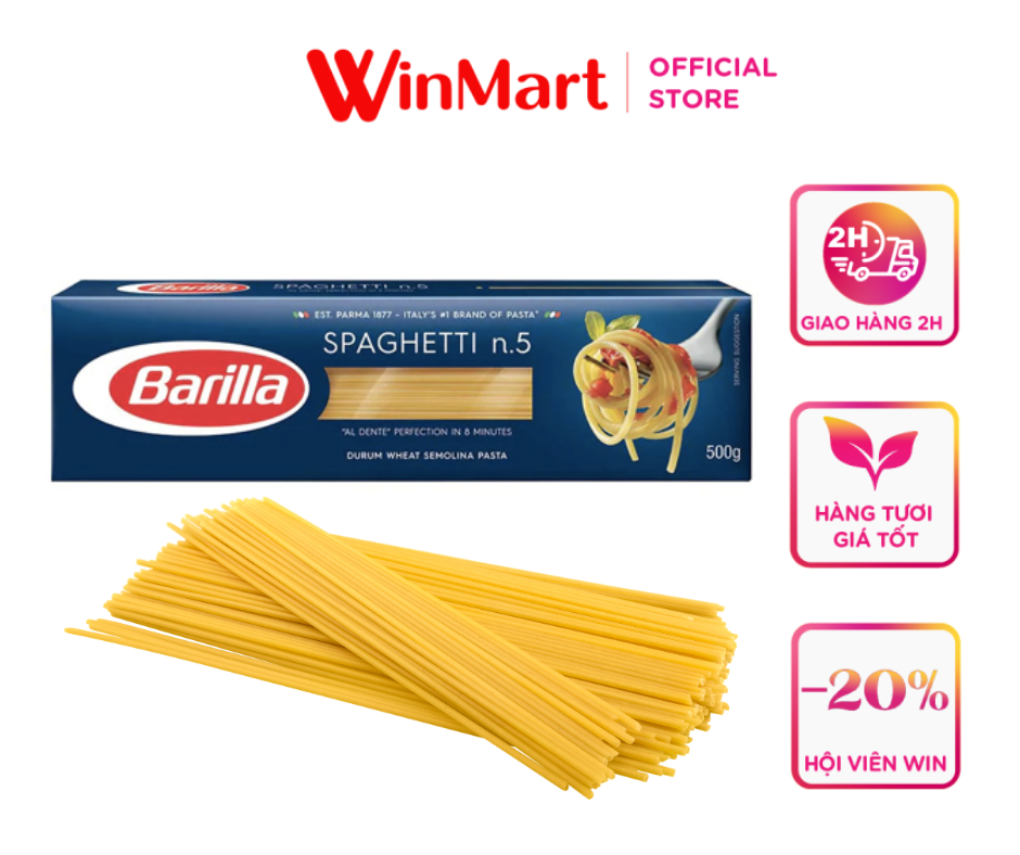 - mì barilla spaghetti số 5 hộp 500g