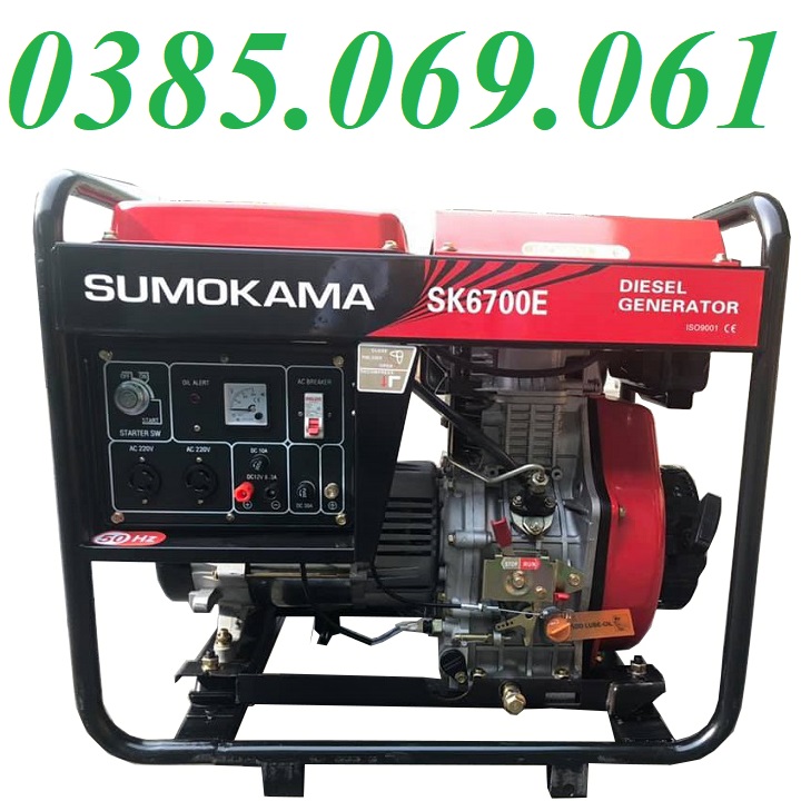 Máy Phát Điện Chạy Dầu 5Kw Sumokama SK6700E Đề
