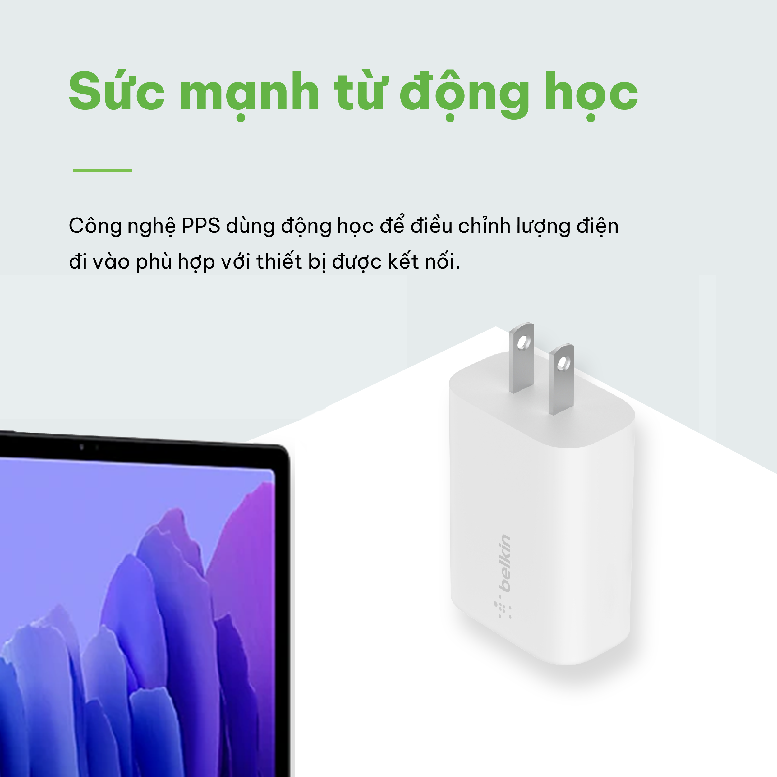 Adapter sạc nhanh BOOST↑CHARGE™ 25W USB-C PD (PPS) Belkin WCA004 (tương thích iPhone 15)