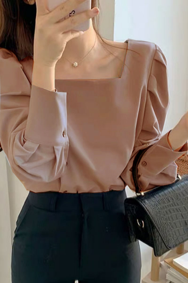 [HCM]ÁO CỔ VUÔNG PHỐI NÚT