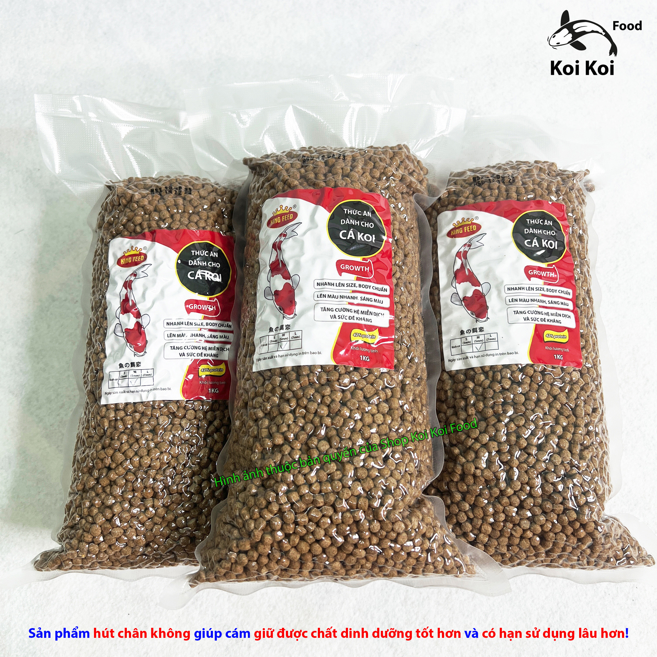 Cám Cá Koi KING FEED (Hút Chân Không) - Thức Ăn Cho Cá Koi Hàng Chuẩn