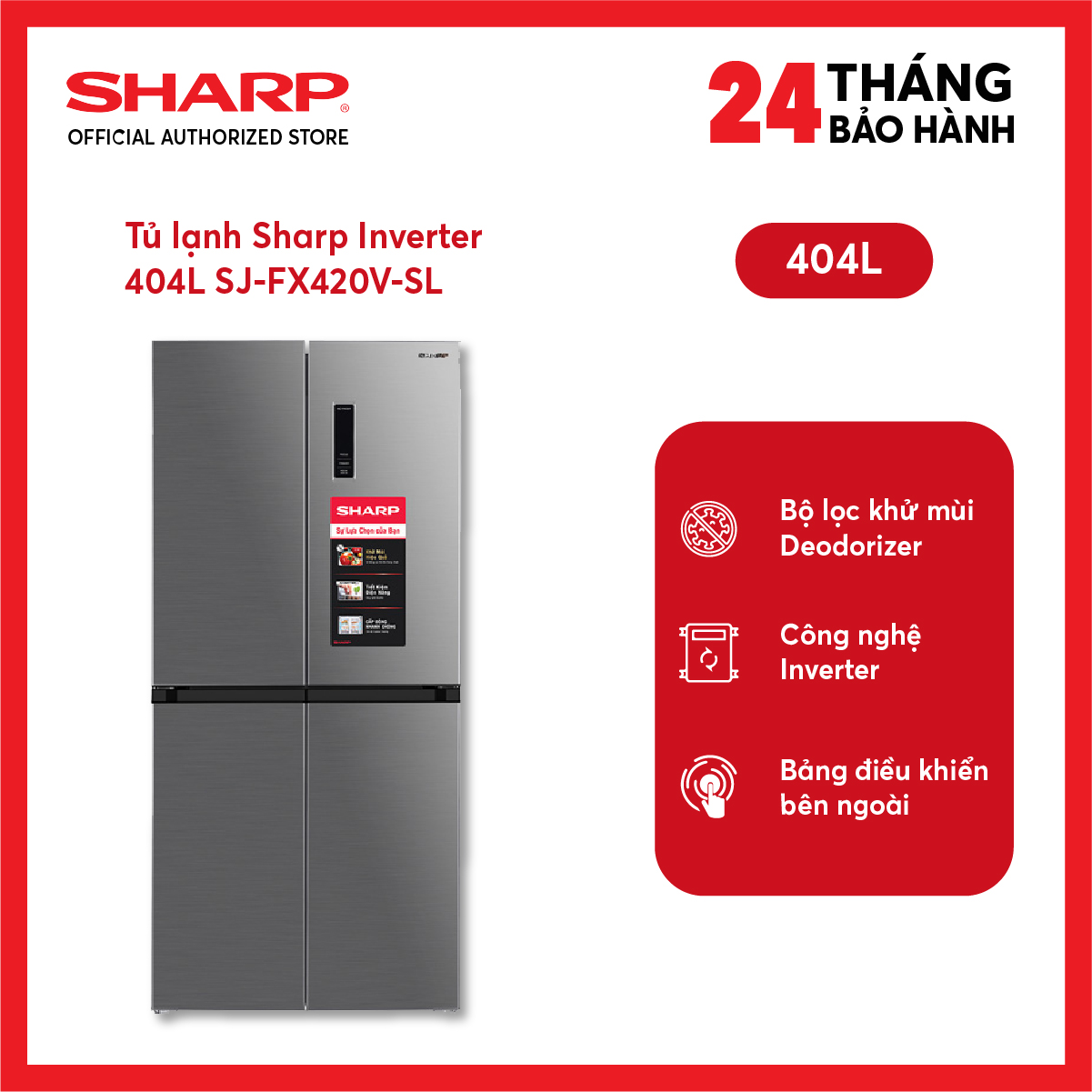 [MODEL 2026][FreeSHIP COD + Lắp Hà Nội] Tủ lạnh Sharp Inverter 4 cánh 466 lít SJ-FXP560V-MG