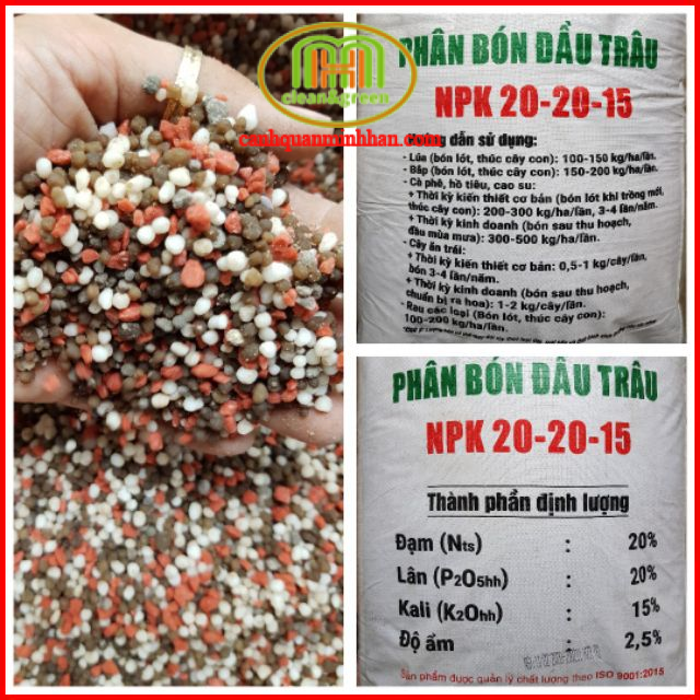 Phân 3 màu tổng hợp NPK 20-20-15 đầu trâu Bình Điền 1kg ra hoa đậu trái Minh Hân Garden