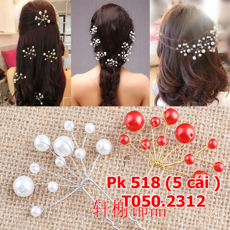 [HCM]Trâm hạt cài tóc cô dâu bộ 5 cái