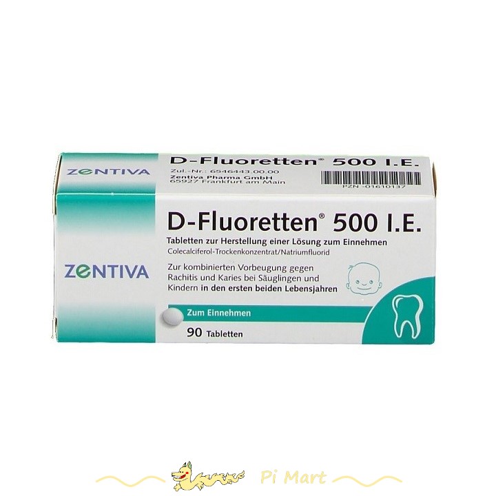 Vitamin D3 Dflo D Fluoretten 500 IE 90 viên