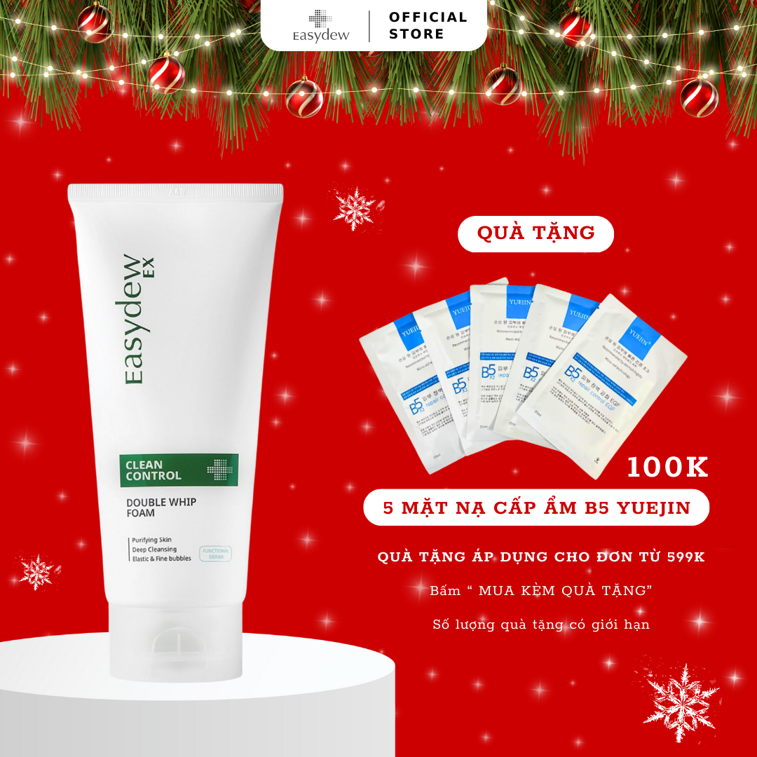 [MALL]  Sữa Rửa Mặt Phục Hồi Dành Cho Da Mụn Easydew Clean Control Double Whip Foam 150ml
