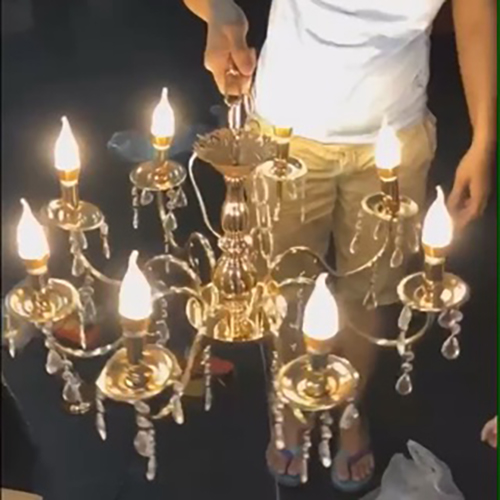 Đèn chùm nến trang trí 8 tay  sắt Siêu sang