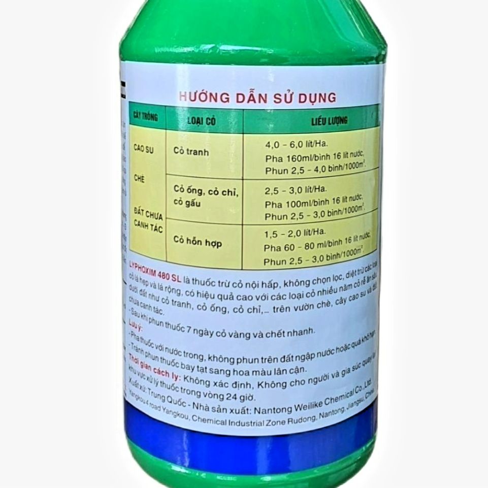 (Combo 5 chai)💎 Thuốc trừ cỏ Lưu Dẫn LYPHOXIM 41SL (900ml)💖