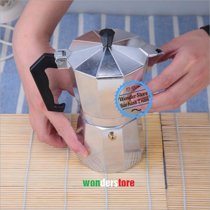 Bình pha cà phê Moka Top Stove phong cách Ý 6 tách (300ml)