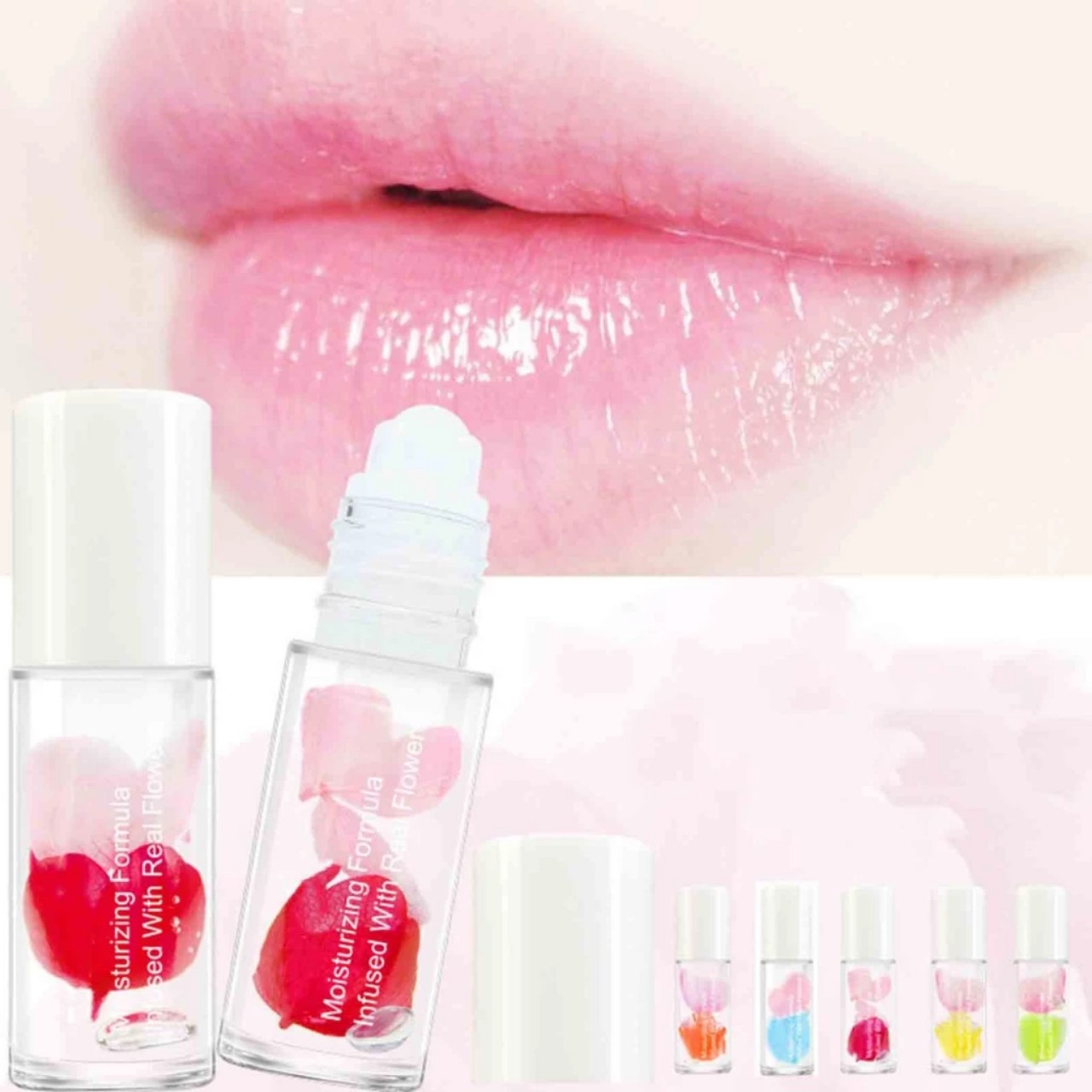 Rainbow design squishy lip gloss