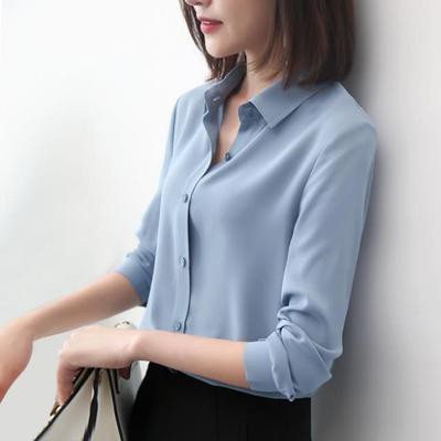 Áo sơ mi nữ dài tay Lụa Hàn form rộng Madela kiểu dáng basic- ASM05