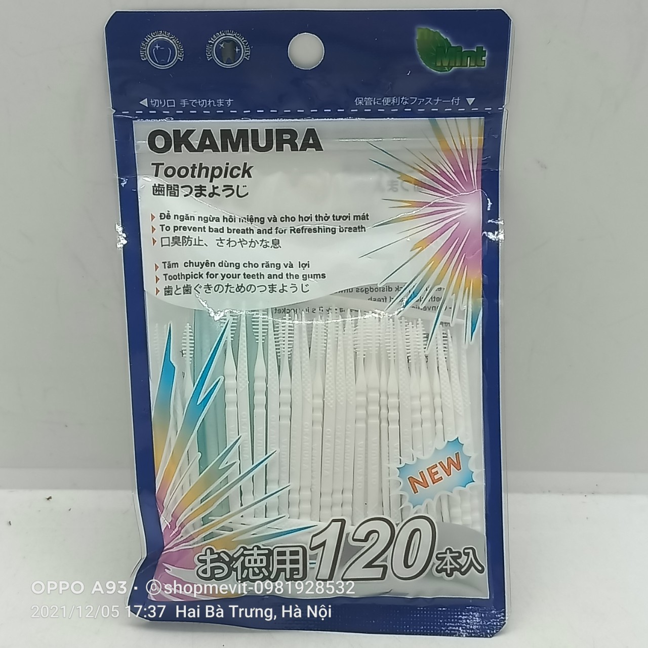 Tăm nhựa okamura gói 120 que